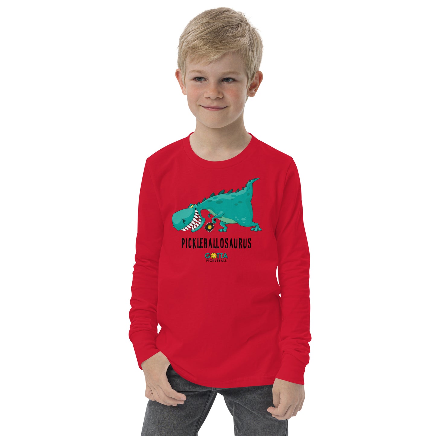 Youth Long Sleeve Shirt: GOTTA PICKLEBALLOSAURUS (more colors)