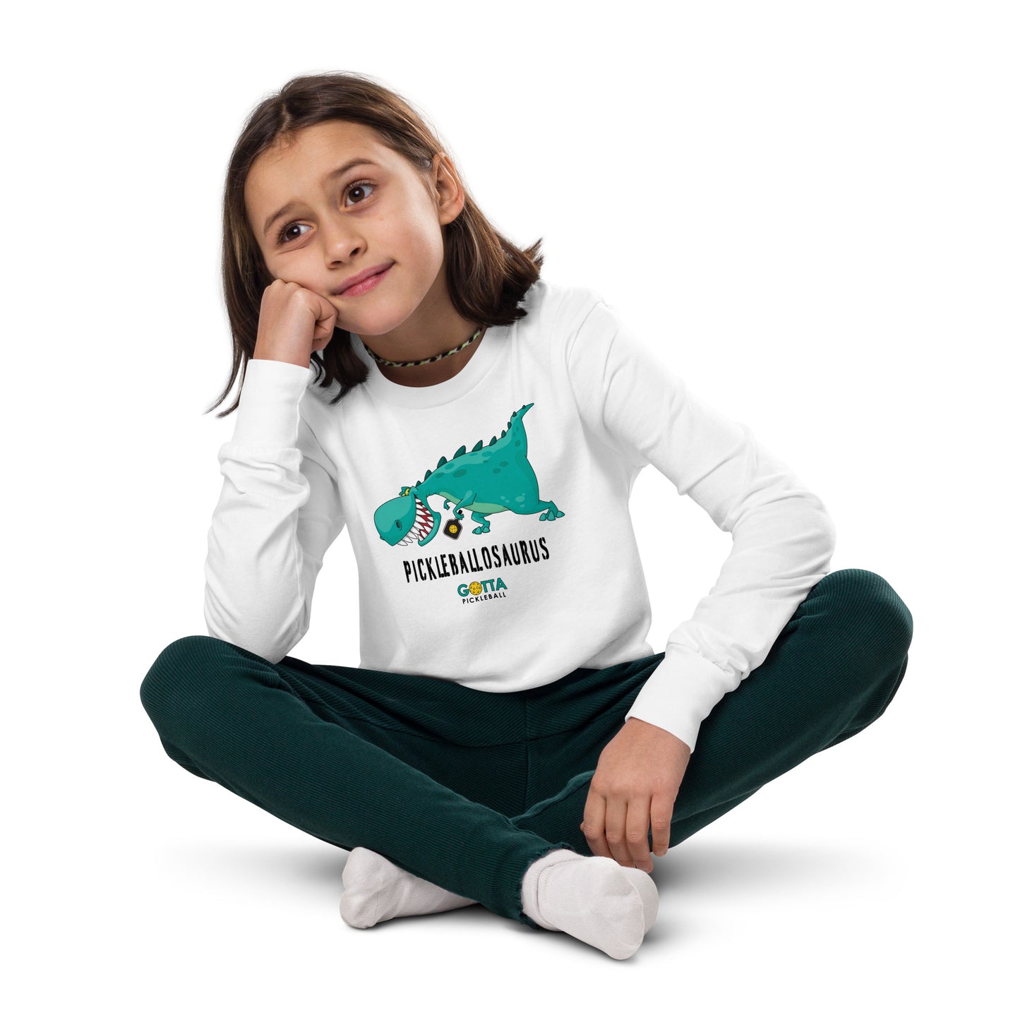 Youth Long Sleeve Shirt: GOTTA PICKLEBALLOSAURUS (more colors)