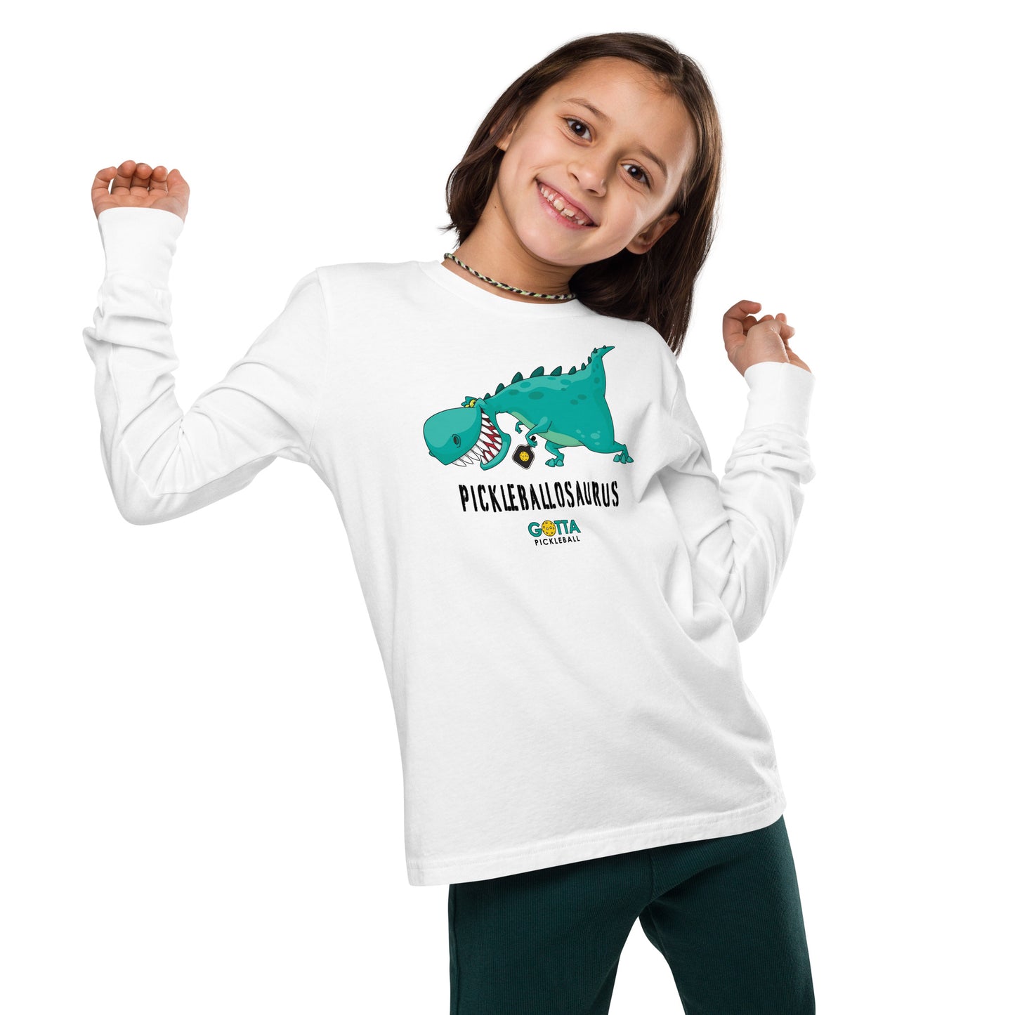 Youth Long Sleeve Shirt: GOTTA PICKLEBALLOSAURUS (more colors)