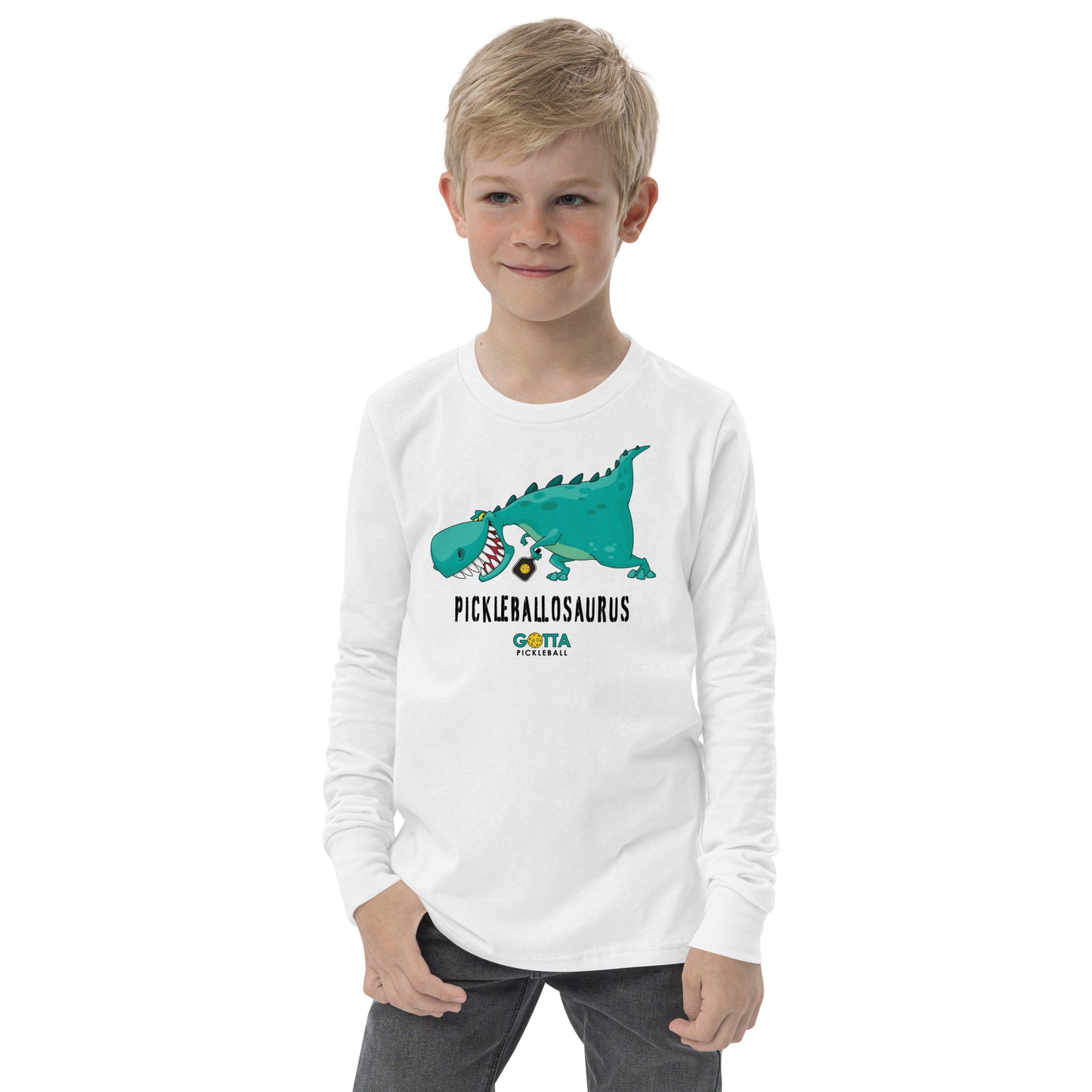 Youth Long Sleeve Shirt: GOTTA PICKLEBALLOSAURUS (more colors)