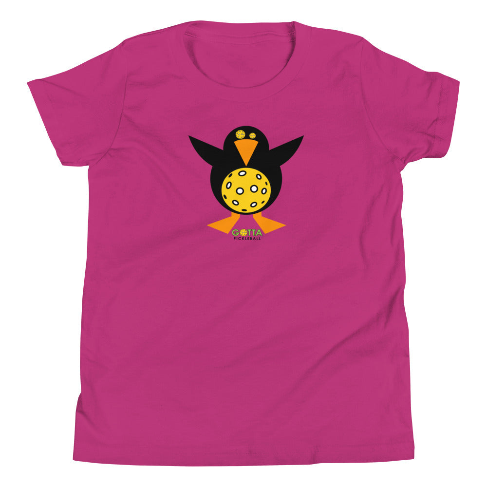 Youth T-Shirt COTTON/POLY: PICKLEBALL PENGUIN (more colors)