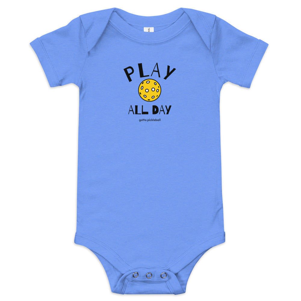 Baby Onesie: Play All Day with Pickleball (more colors)