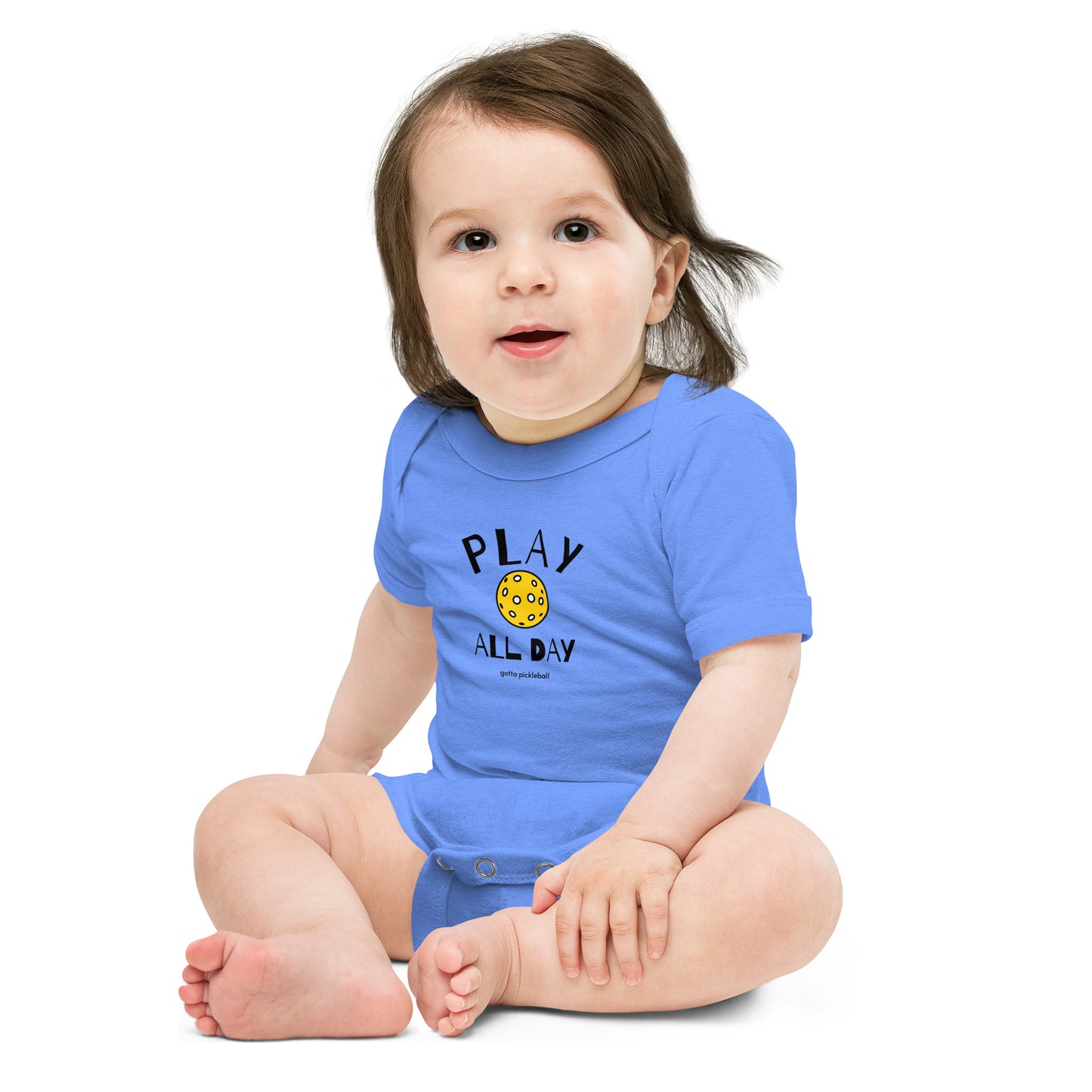 Baby Onesie: Play All Day with Pickleball (more colors)