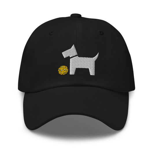 Cotton Twill Classic Cap: Embroidered Hat Pickleball Dog (more colors)
