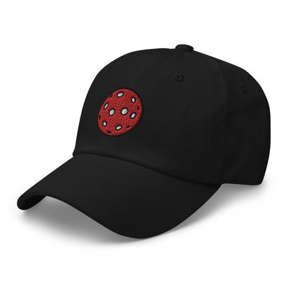 Cotton Twill Classic Cap: Embroidered Hat Red Pickleball (more colors)