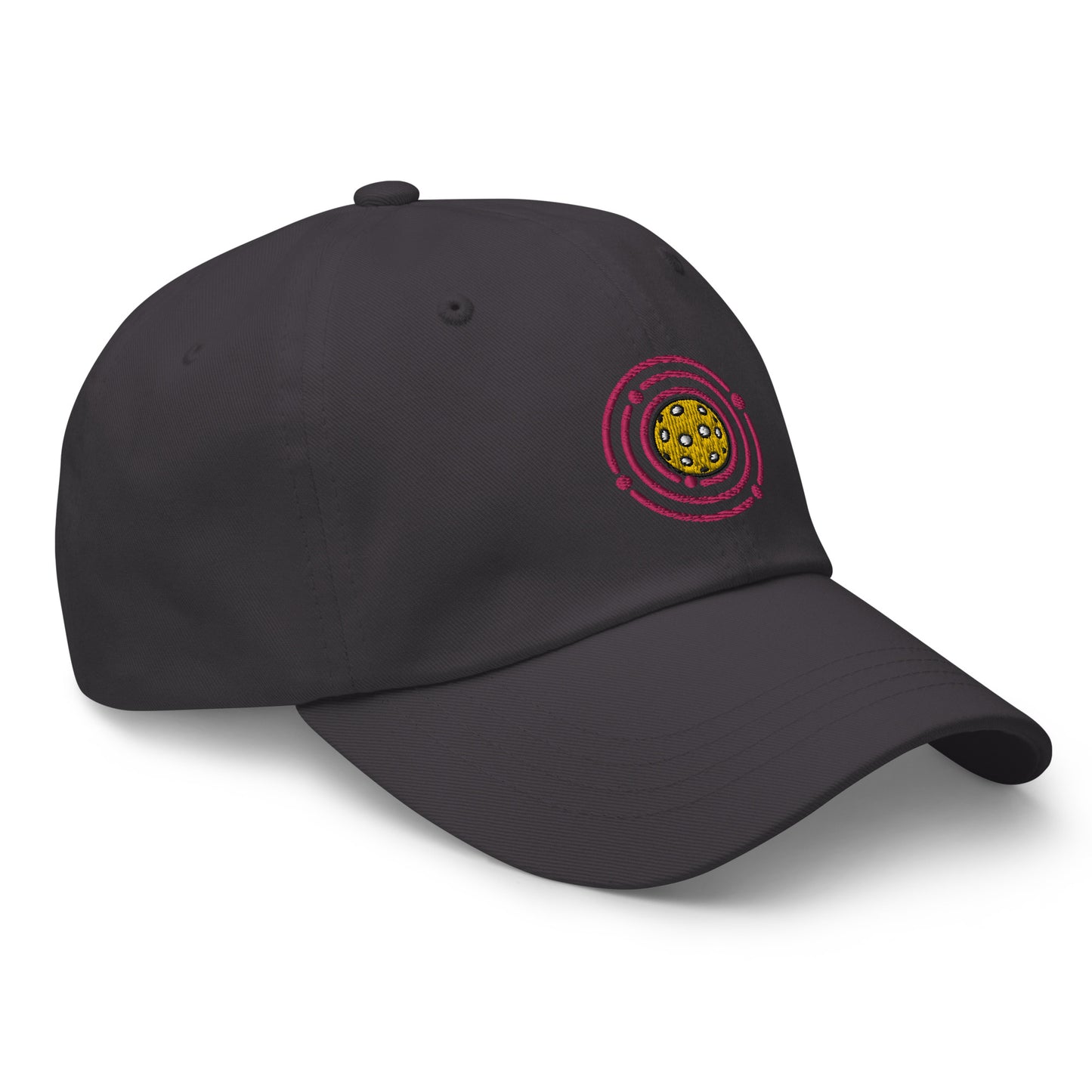 Cotton Twill Classic Cap: Embroidered Hat Pickleball Orbit Pink (more colors)
