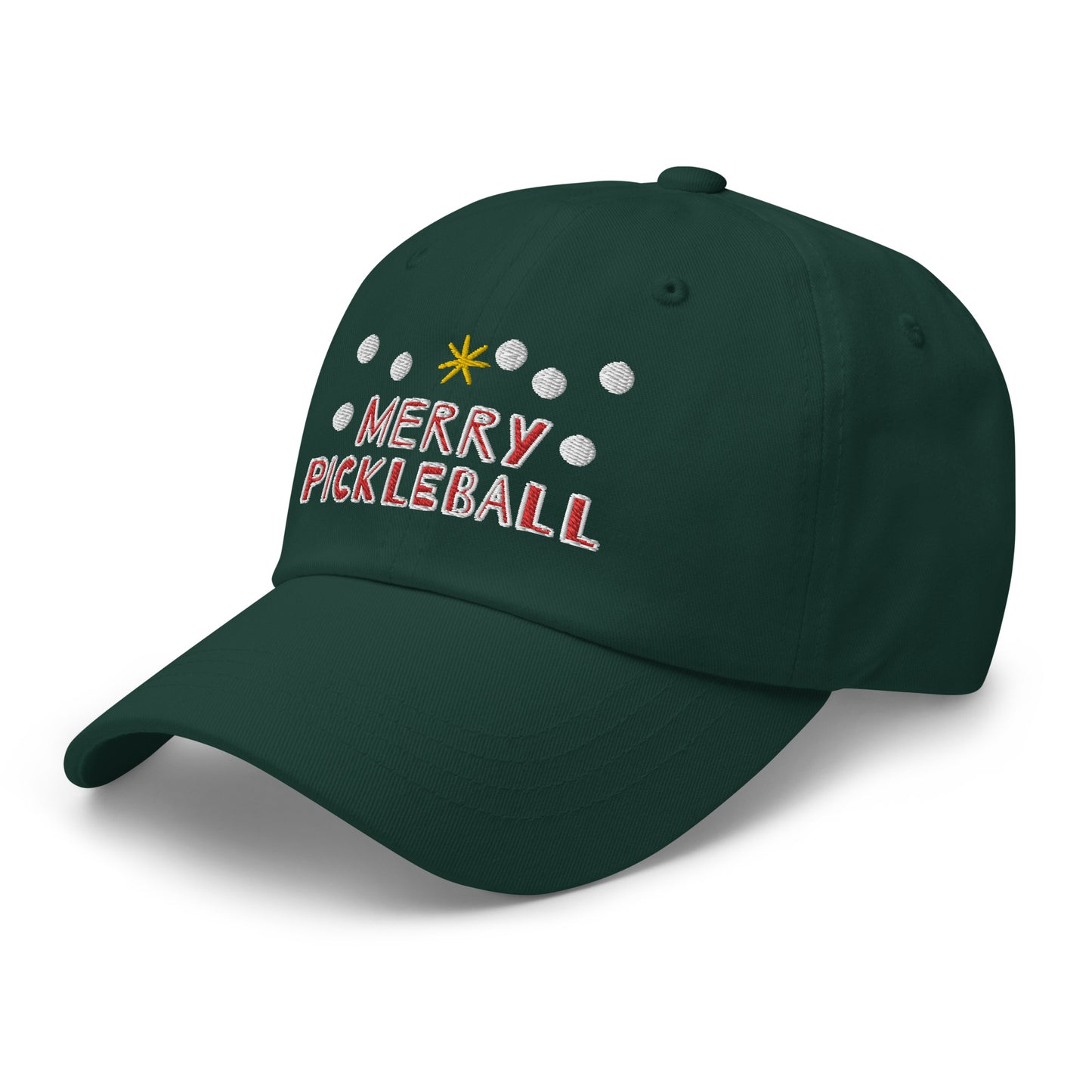 Cotton Twill Classic Cap: Embroidered Hat Merry Pickleball (more colors)
