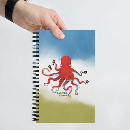 Spiral notebook: Octopus with Pickleball Paddles