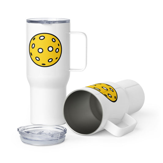 Travel mug with handle: Pickleball with Gotta Pickleball Logo