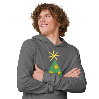 Unisex Hooded Long Sleeve Tee: PICKLEBALL CHRISTMAS TREE (more colors)