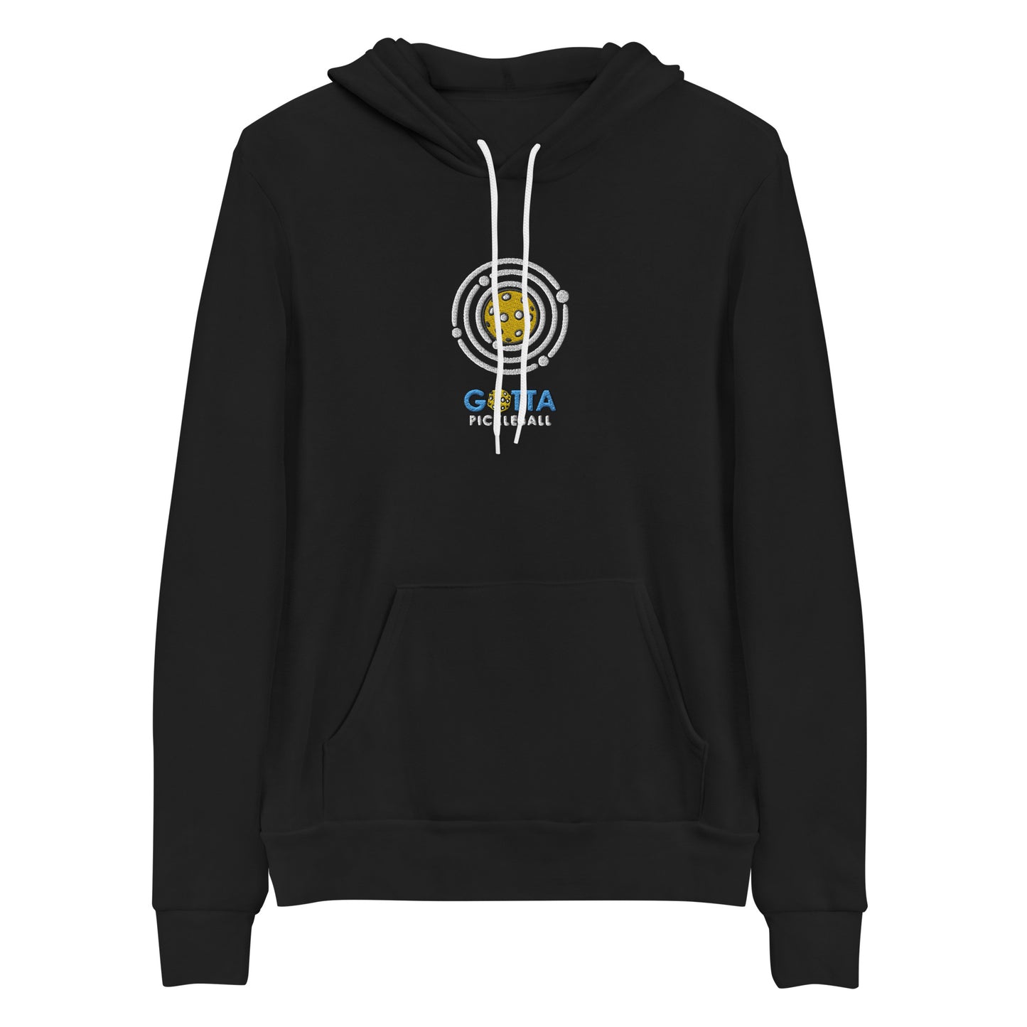 Unisex Hoodie Cotton/Fleece: Embroidered Pickleball Orbit (more colors)