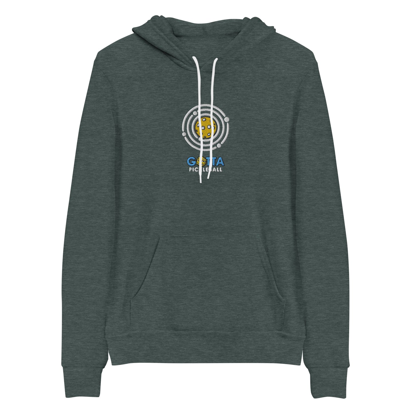 Unisex Hoodie Cotton/Fleece: Embroidered Pickleball Orbit (more colors)