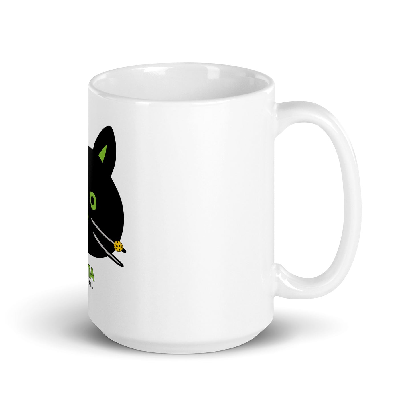 MUG: Cat Black Pickleball Whiskers (more sizes)