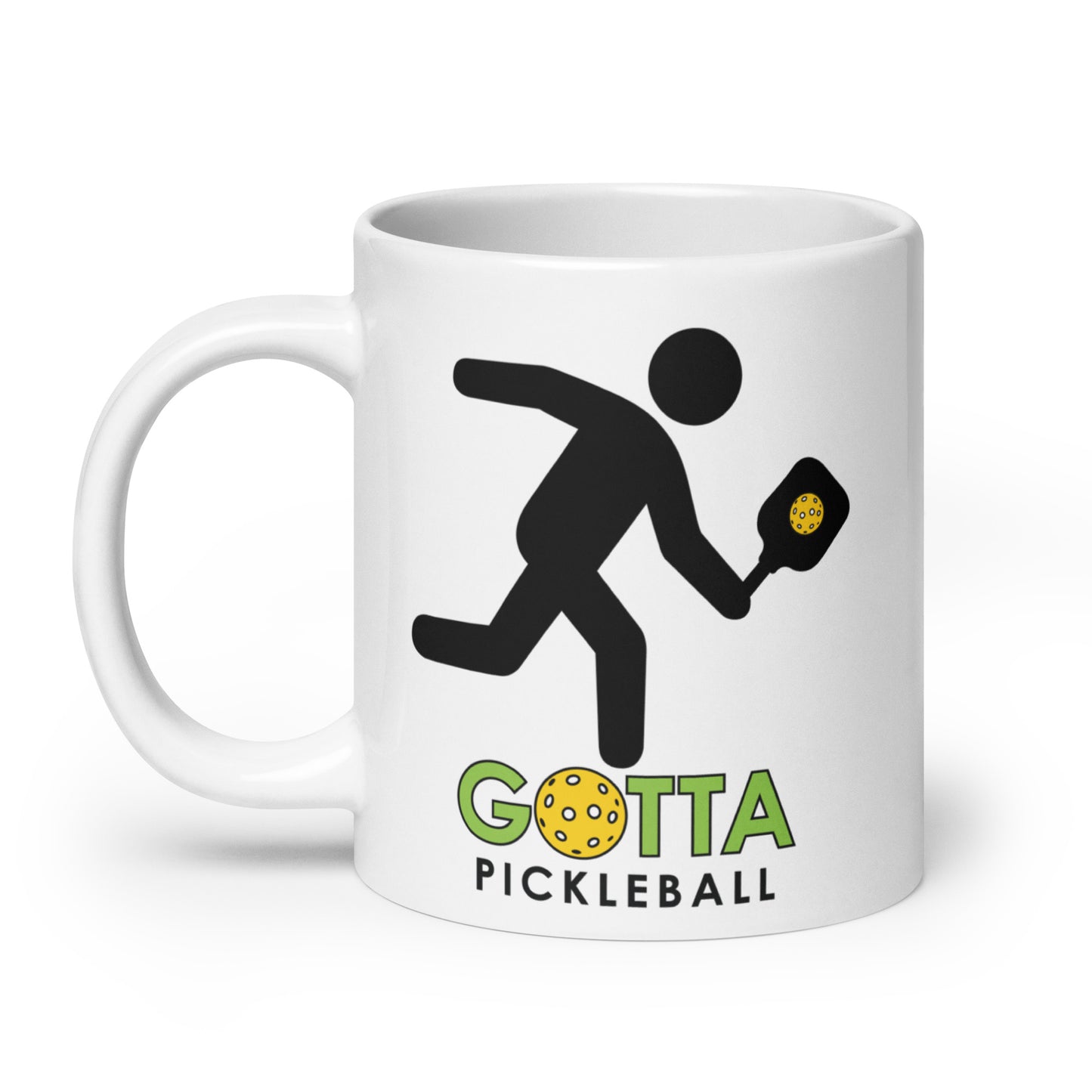 MUG: Gotta Pickleball Player Mascot Ozzie with Pride Heart (more sizes)