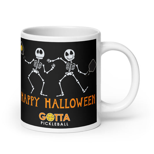 MUG: Pickleball Playing Skeletons Happy Halloween (more sizes)