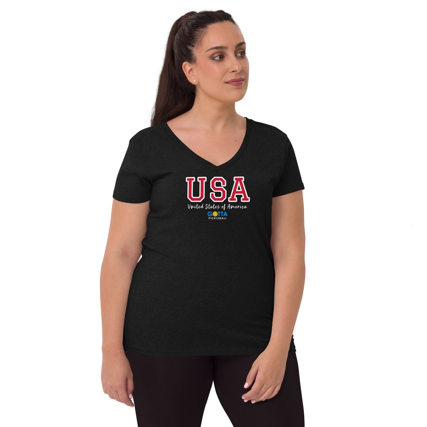 Women's V-Neck: USA Gotta Pickleball (more colors)