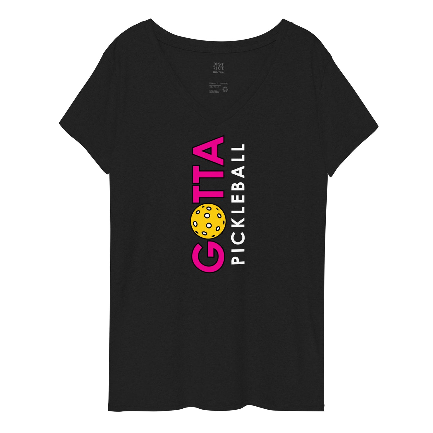 Women's V-Neck: Gotta Pickleball Pink Vertical Logo (more colors)