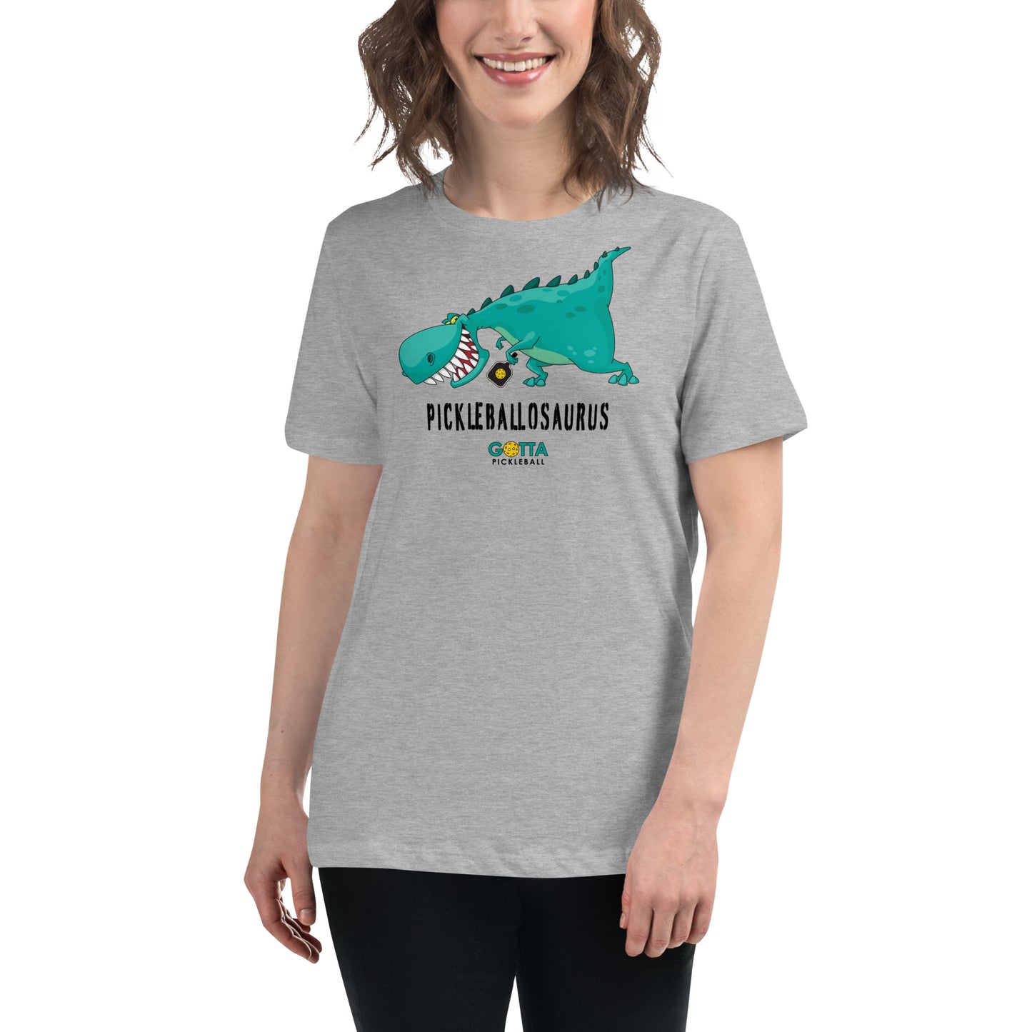 Women's T-Shirt Relaxed: Pickleballosaurus (more colors)