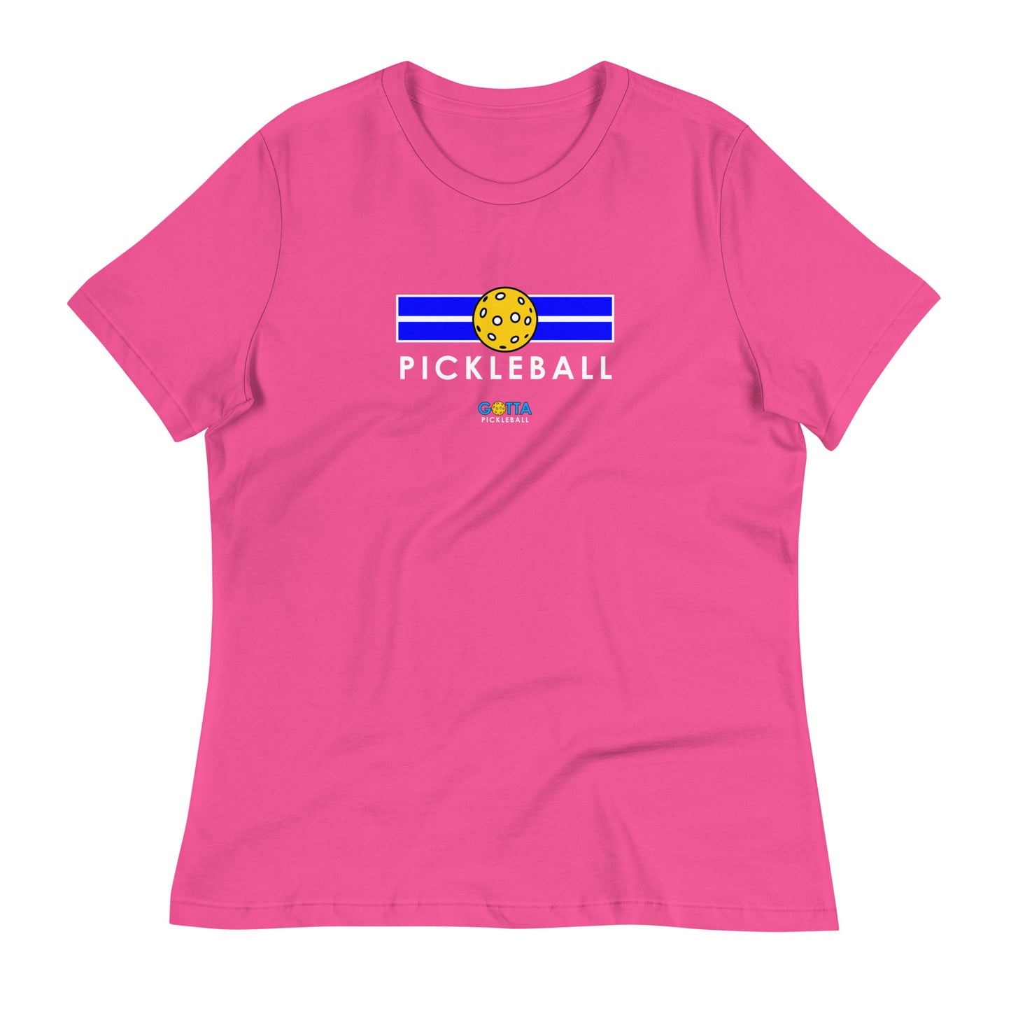 Women's T-Shirt Relaxed: Pickleball Blue Court (more colors)