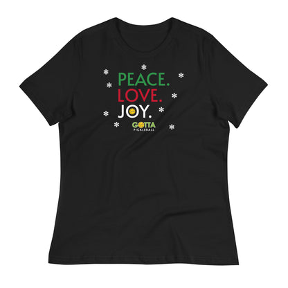 Women's T-Shirt Relaxed: Peace Love Joy (more colors)