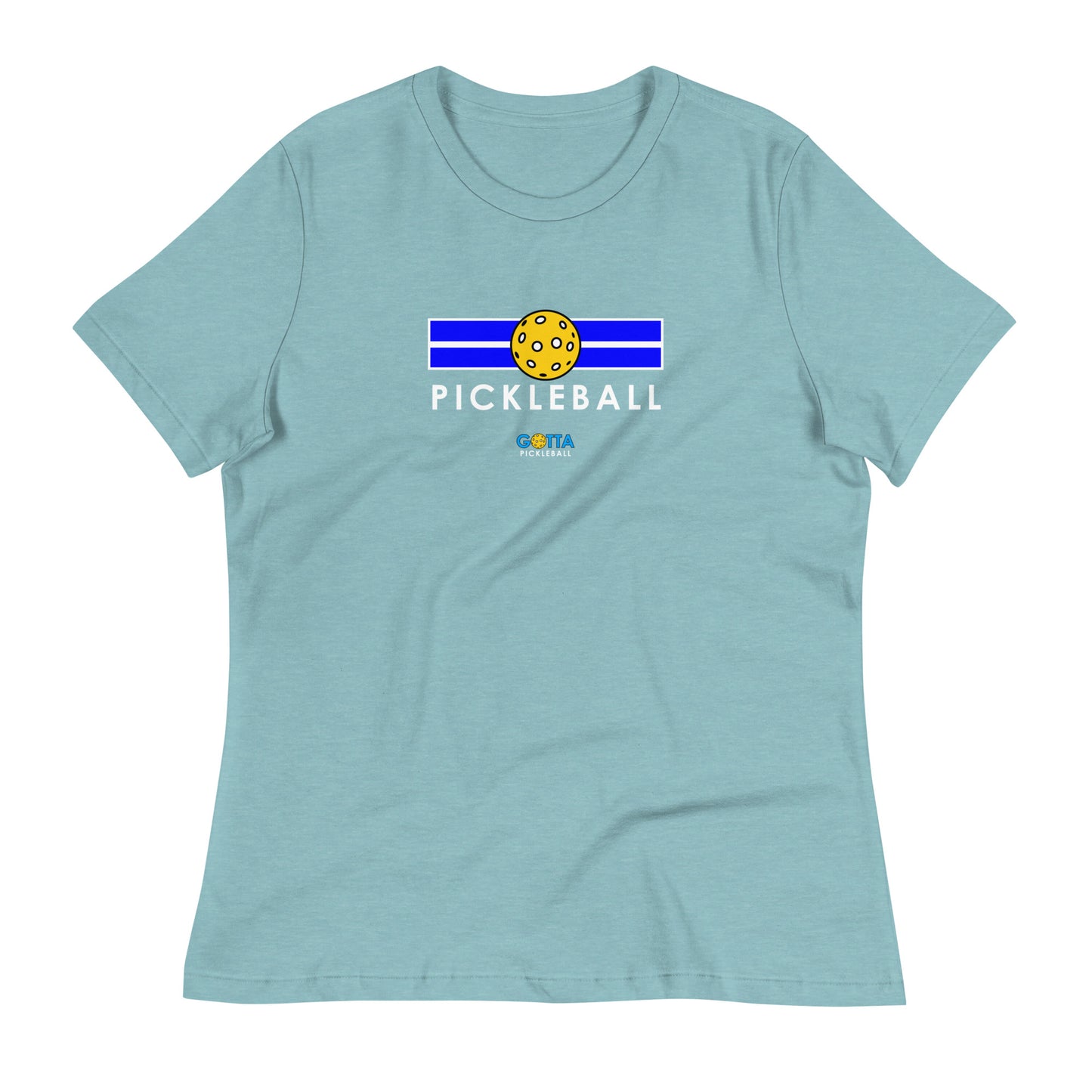 Women's T-Shirt Relaxed: Pickleball Blue Court (more colors)