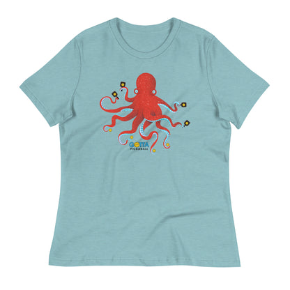 Women's T-Shirt Relaxed: Octopus PIckleball Paddles (more colors)