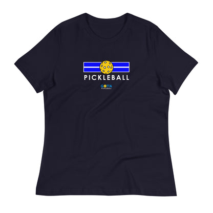 Women's T-Shirt Relaxed: Pickleball Blue Court (more colors)