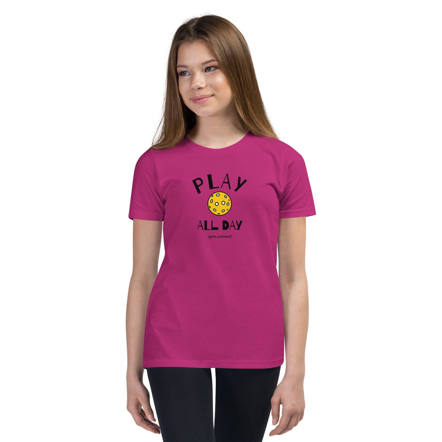 Youth T-Shirt: Play All Day with Pickleball (more colors)