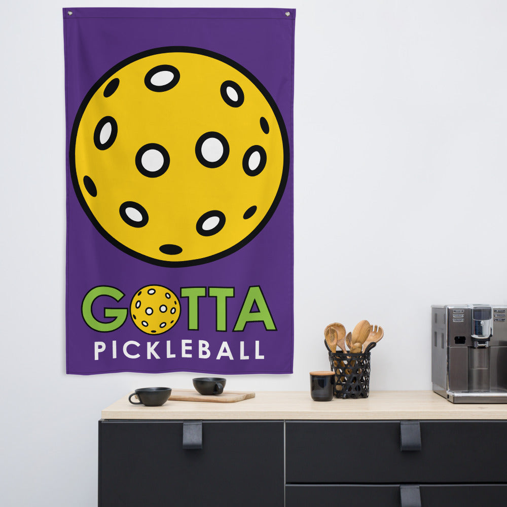 Banner/Flag: PICKLEBALL WITH GOTTA PICKLEBALL LOGO INDIGO DARK PURPLE