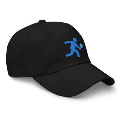 Cotton Twill Classic Cap: Embroidered Hat Blue Pickleball Mascot Ozzie (more colors)