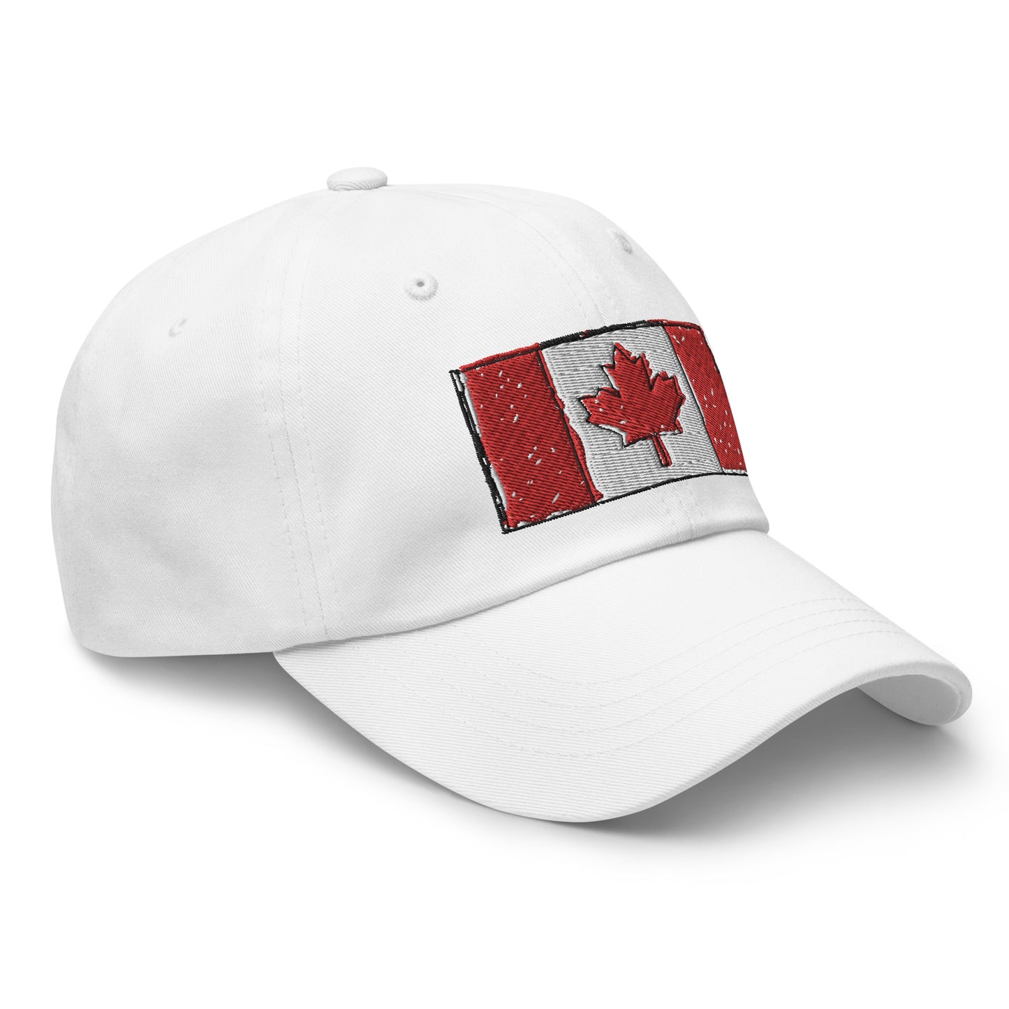 Cotton Twill Classic Cap: Embroidered Hat Canada Flag (more colors)
