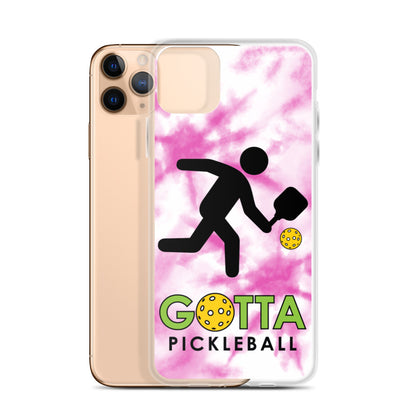 pickleball iPhone case gotta pickleball Ozzie the mascot pickleball fun pink tie dye