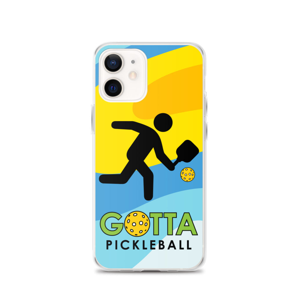 pickleball iPhone case gotta pickleball Ozzie the mascot pickleball colors yellow and blues summer vibes
