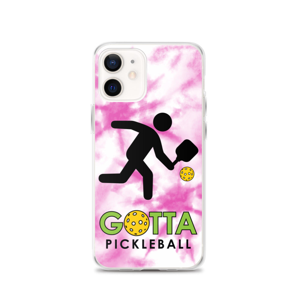 pickleball iPhone case gotta pickleball Ozzie the mascot pickleball fun pink tie dye