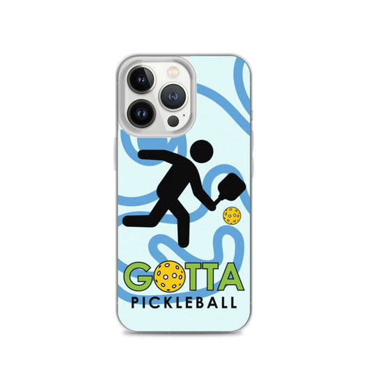 iPhone Case: GOTTA PICKLEBALL WITH OUR MASCOT OZZIE BLUE LINES