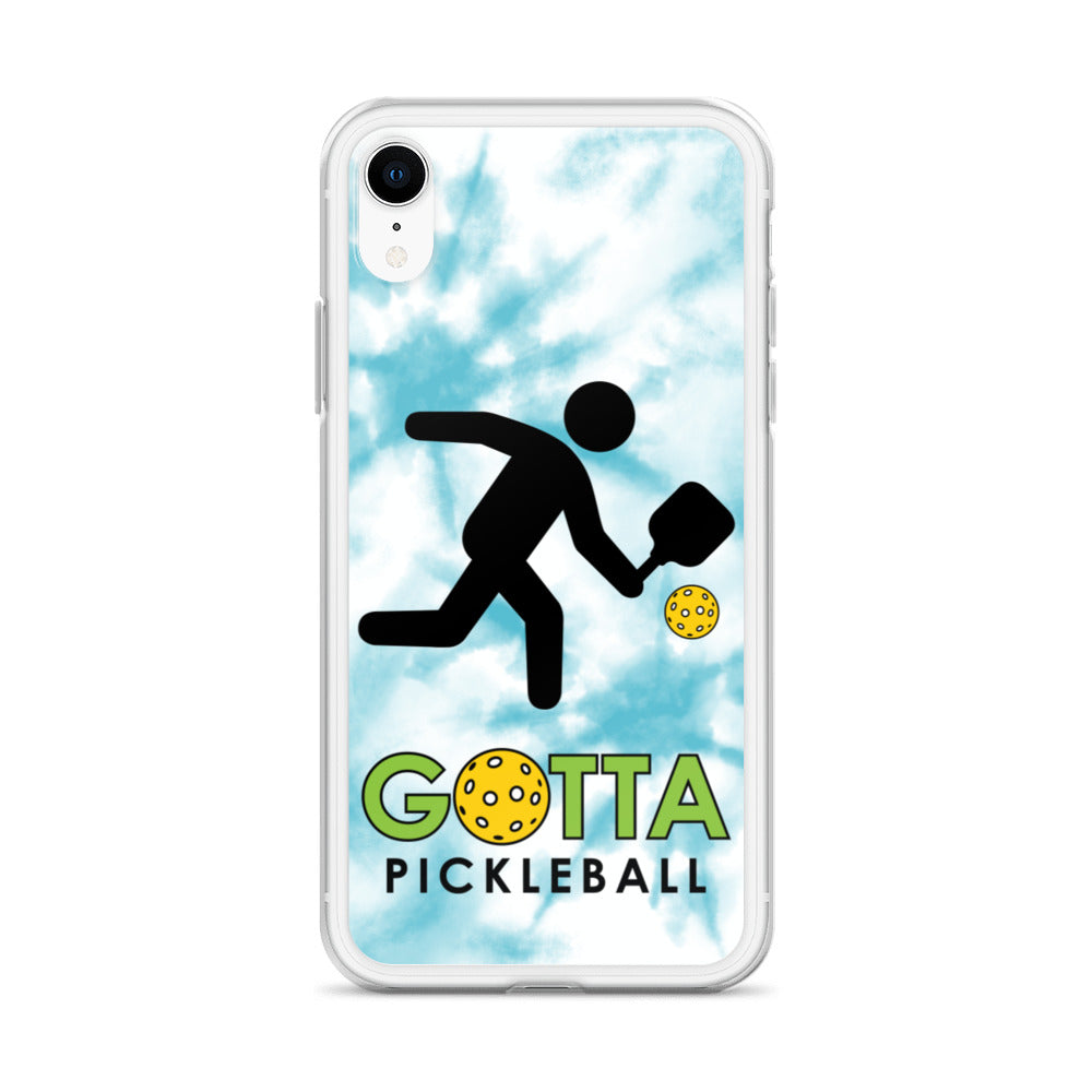 iPhone Case: GOTTA PICKLEBALL WITH OUR MASCOT OZZIE TIE DYE LIGHT BLUE