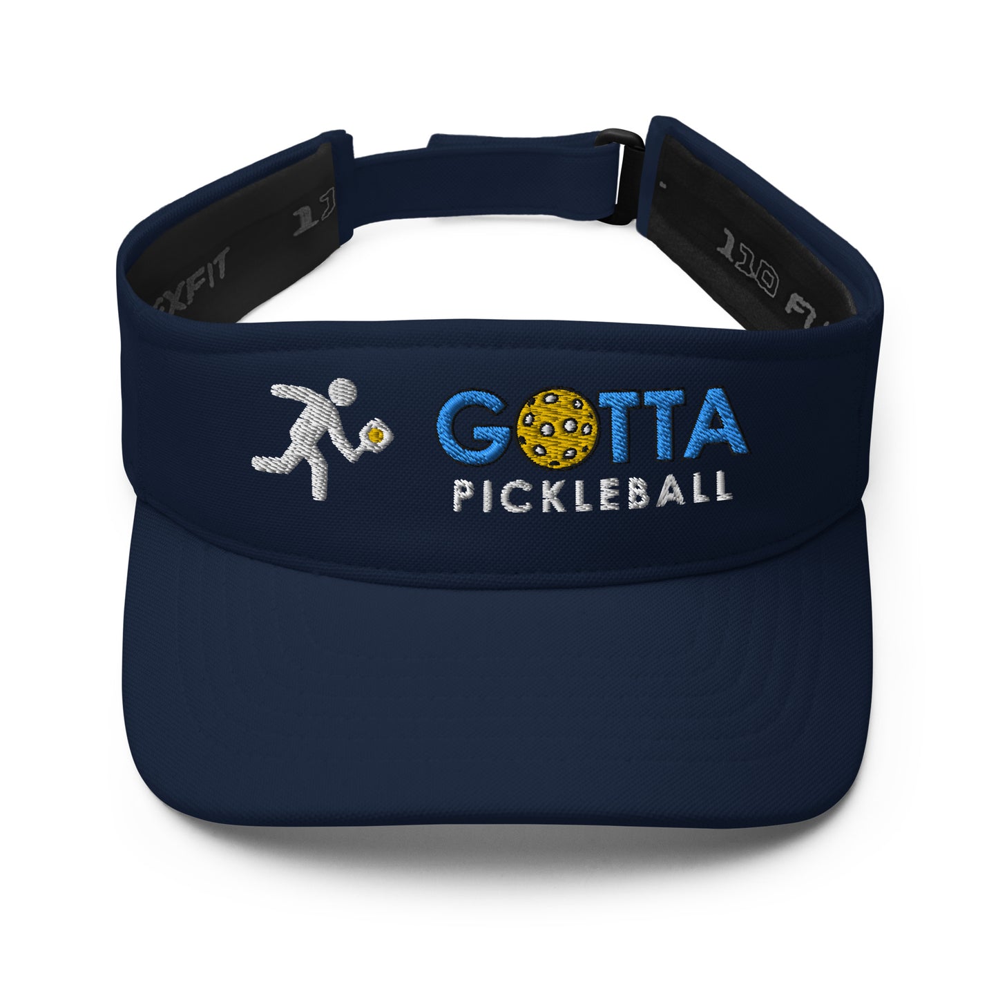pickleball visor royal blue with embroidered pickleball player and gotta pickleball