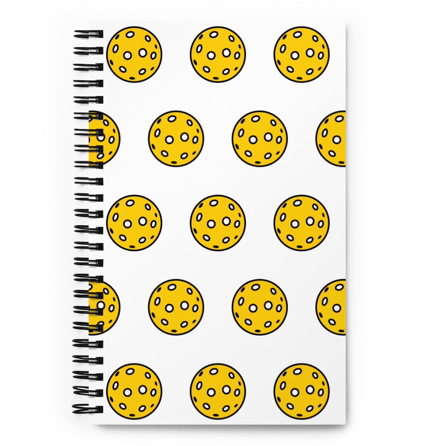 Spiral notebook: Pickleballs White