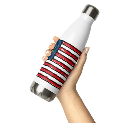 Stainless Steel Water Bottle: United States of Pickleball Flag