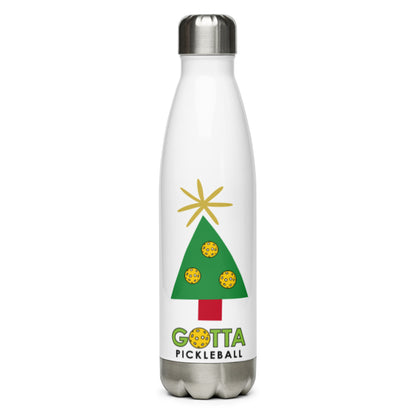 Stainless Steel Water Bottle: Pickleball Christmas Tree