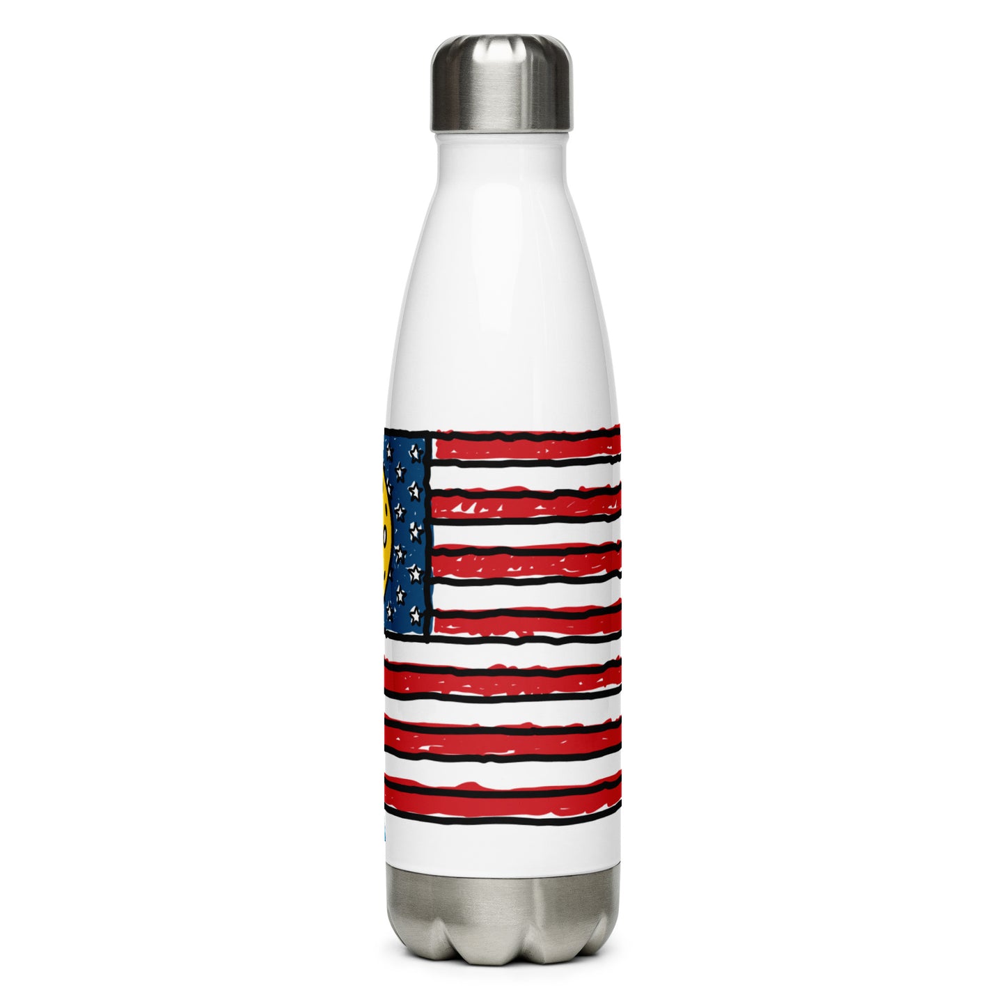 Stainless Steel Water Bottle: United States of Pickleball Flag