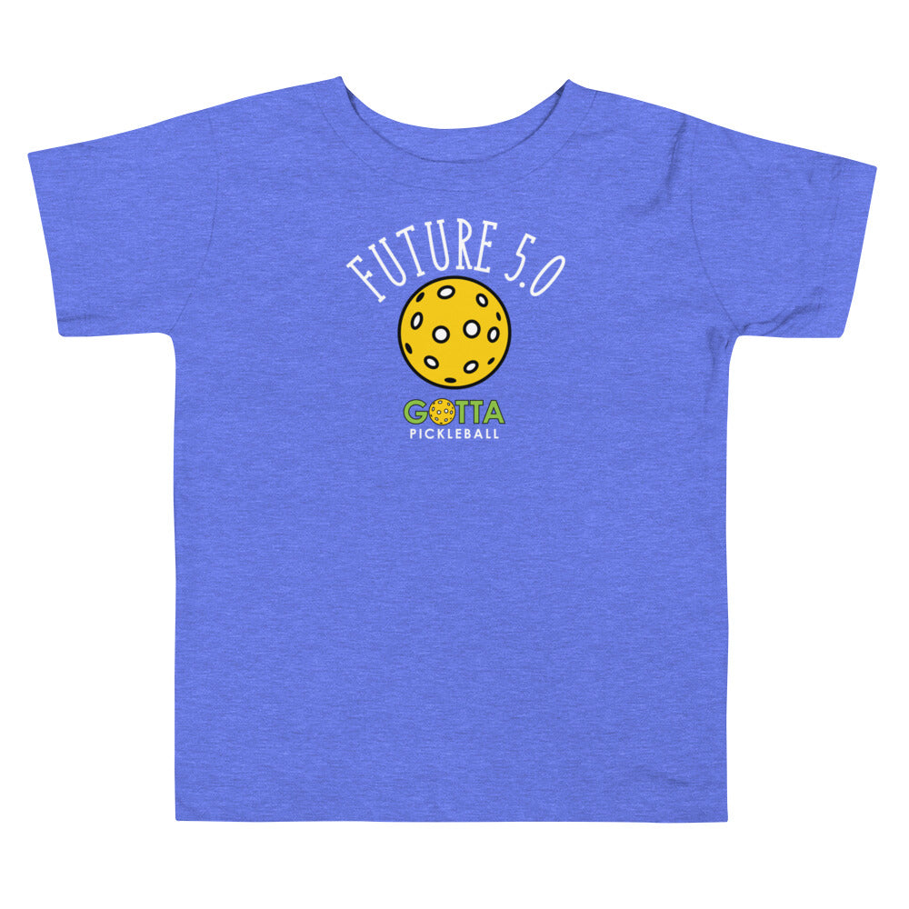 Toddler t-shirt royal blue with pickleball graphic and future 5.0 text and Gotta Pickleball logo