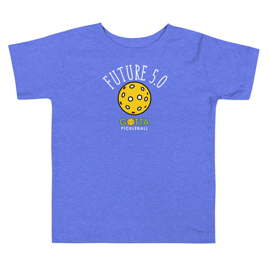 Toddler t-shirt royal blue with pickleball graphic and future 5.0 text and Gotta Pickleball logo