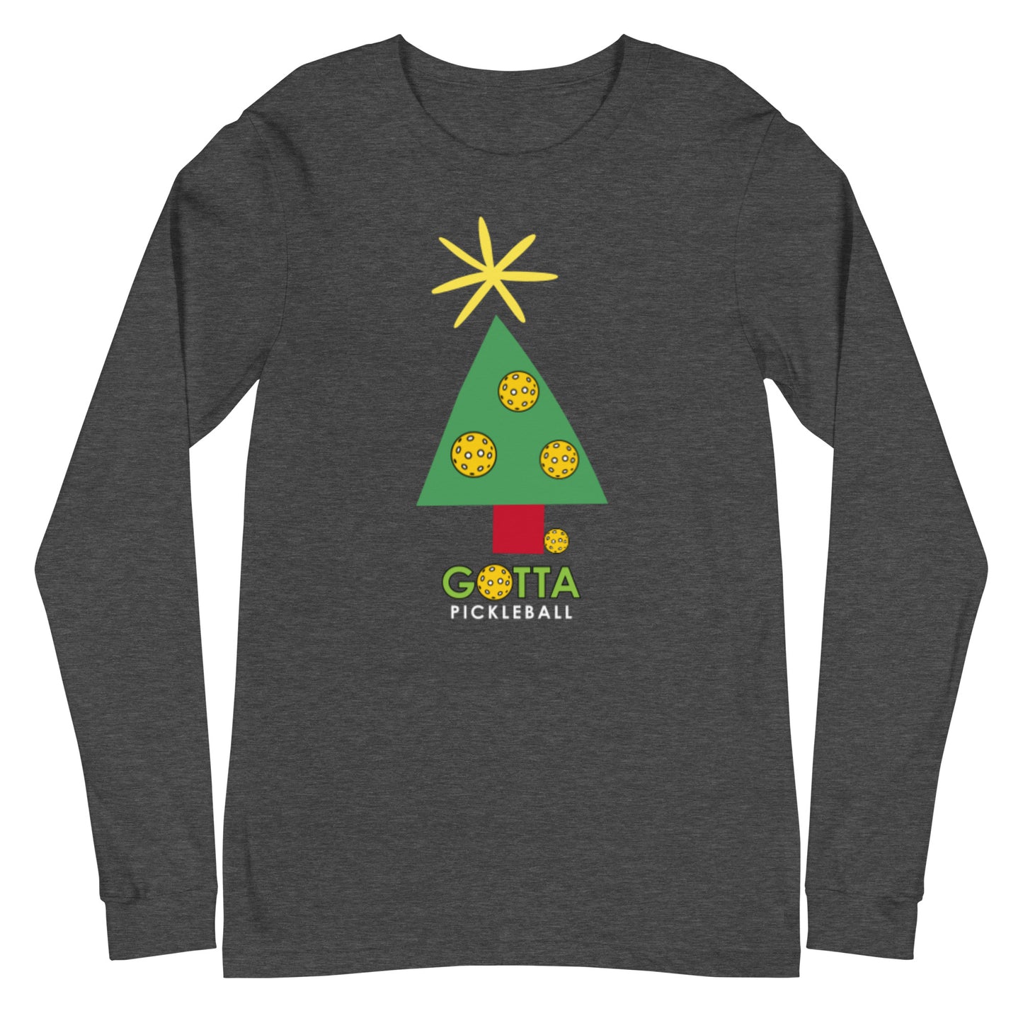 Unisex Long Sleeve Tee: PICKLEBALL CHRISTMAS TREE (more colors)