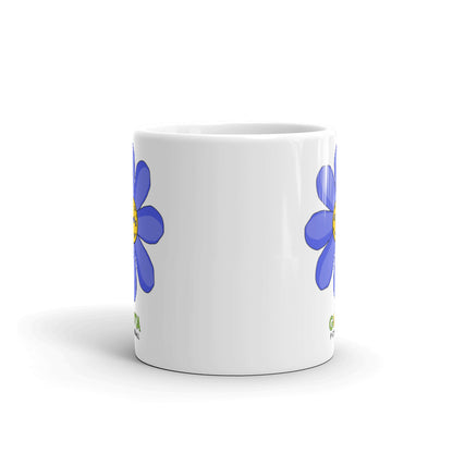 gotta pickleball white ceramic mug with blue flower petals pickleball center