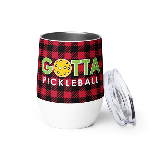 Wine tumbler: Red Plaid