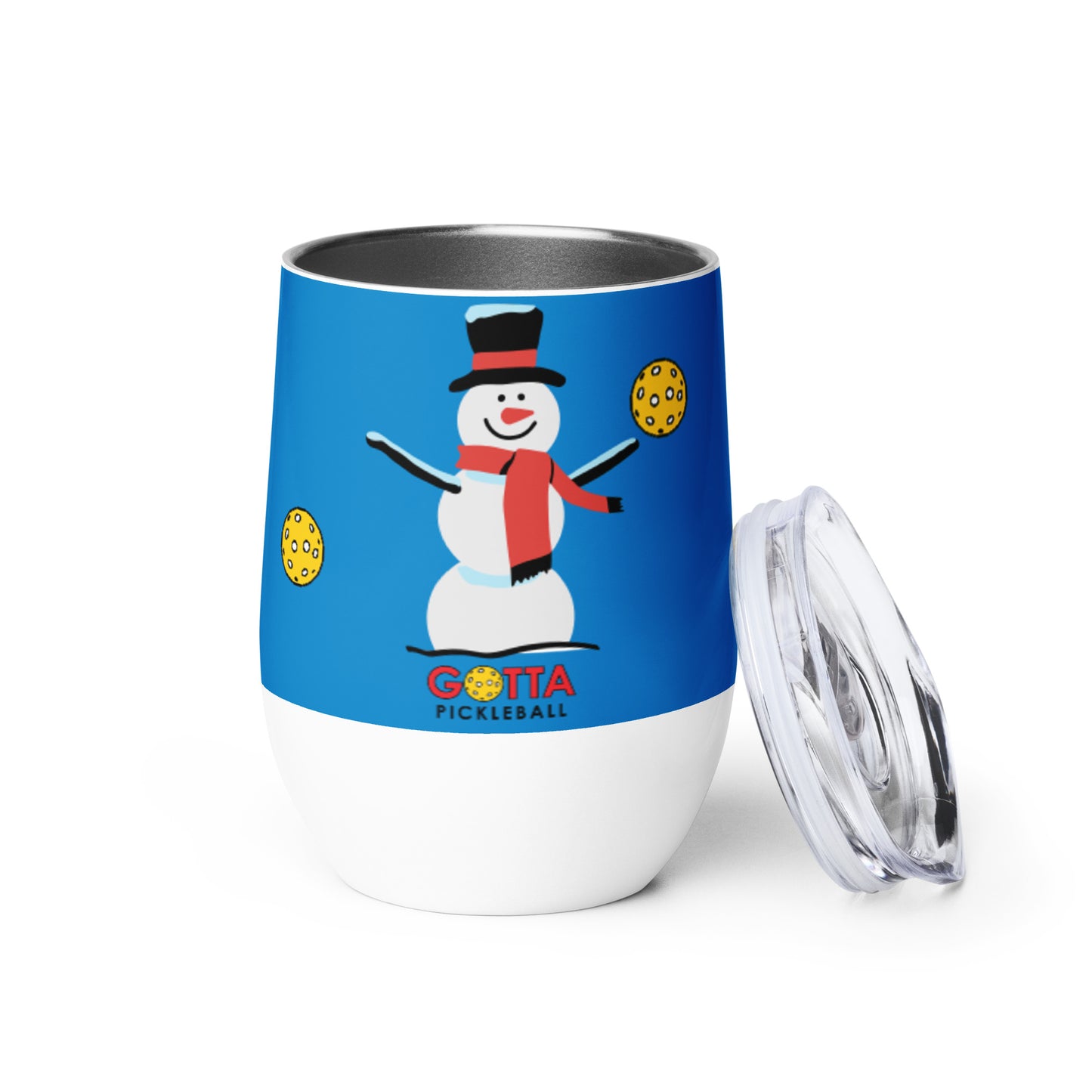 Wine tumbler: Pickleball Snowman