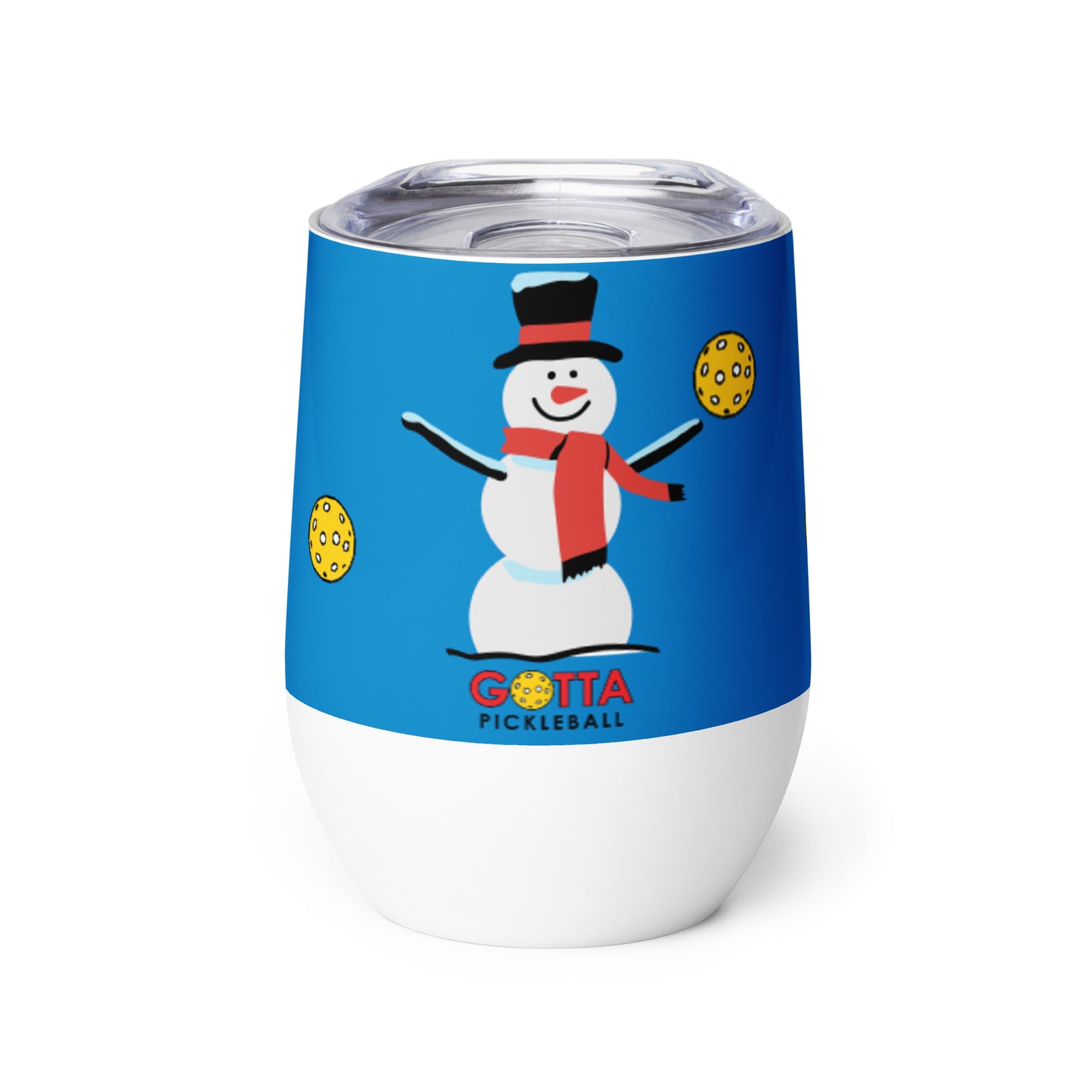 Wine tumbler: Pickleball Snowman