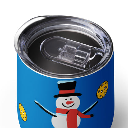 Wine tumbler: Pickleball Snowman