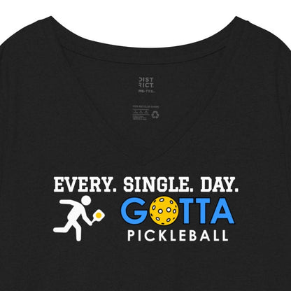 gotta pickleball every single day  v-neck t-shirt mascot ozzie with paddle 